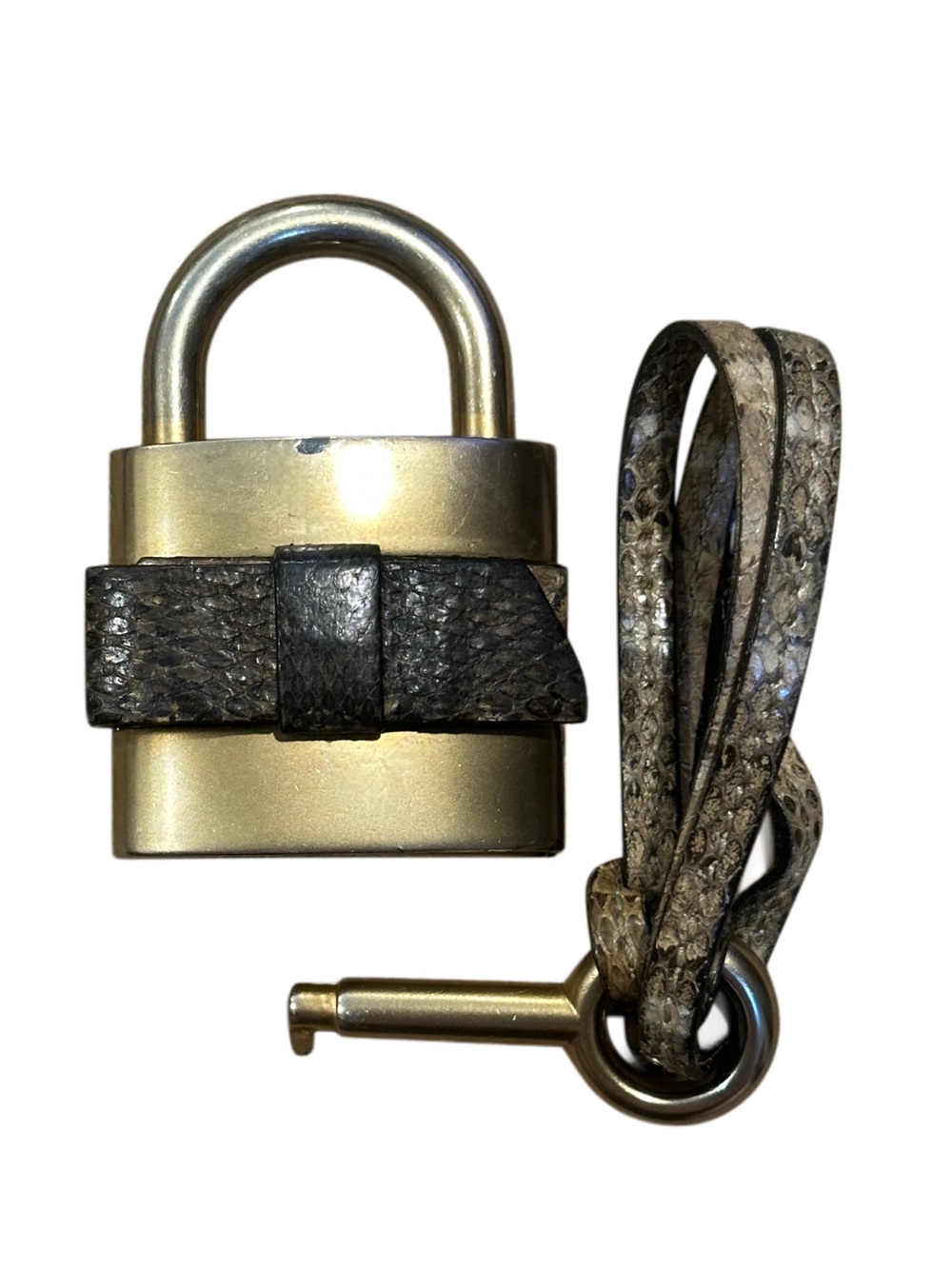 CHLOE Padlock and Key with Snakeskin Leather and Key Cord